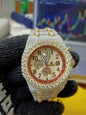 Iced Out Moissanite Diamond Watch with Chronograph - VVS Moissanite Men's Wrist Watch, Perfect Wedding Gift