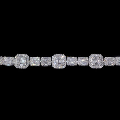10MM  Moissanite Baguette Tennis Bracelet – Iced Out VVS Diamond-Look Luxury Jewelry for Men & Women