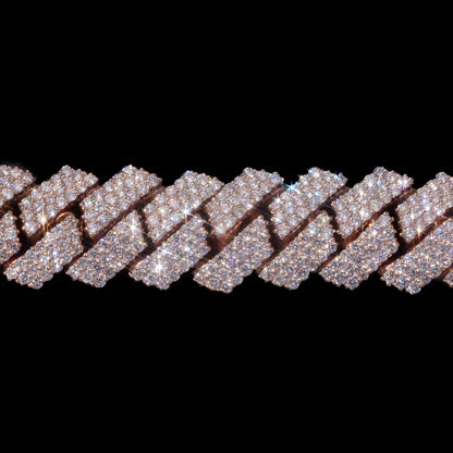 10MM Rose Gold Moissanite Cuban Link Bracelet – Iced Out VVS Diamond-Look Hip Hop Jewelry for Men & Women