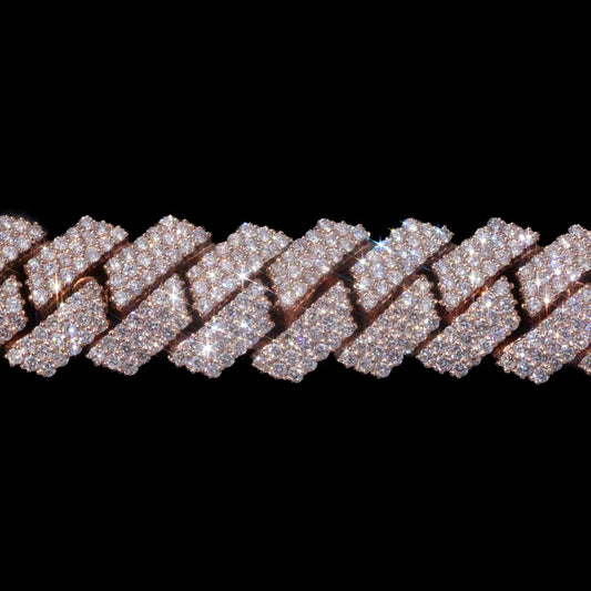 10MM Rose Gold Moissanite Cuban Link Bracelet – Iced Out VVS Diamond-Look Hip Hop Jewelry for Men & Women