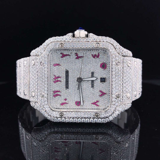 Iced Out Hip Hop VVS Diamond Men's Watch | Stainless Steel, White Gold Plated | Perfect Birthday Gift