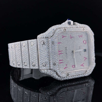 Iced Out Hip Hop VVS Diamond Men's Watch | Stainless Steel, White Gold Plated | Perfect Birthday Gift