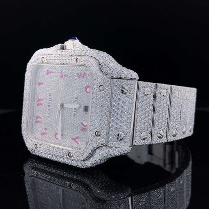 Iced Out Hip Hop VVS Diamond Men's Watch | Stainless Steel, White Gold Plated | Perfect Birthday Gift