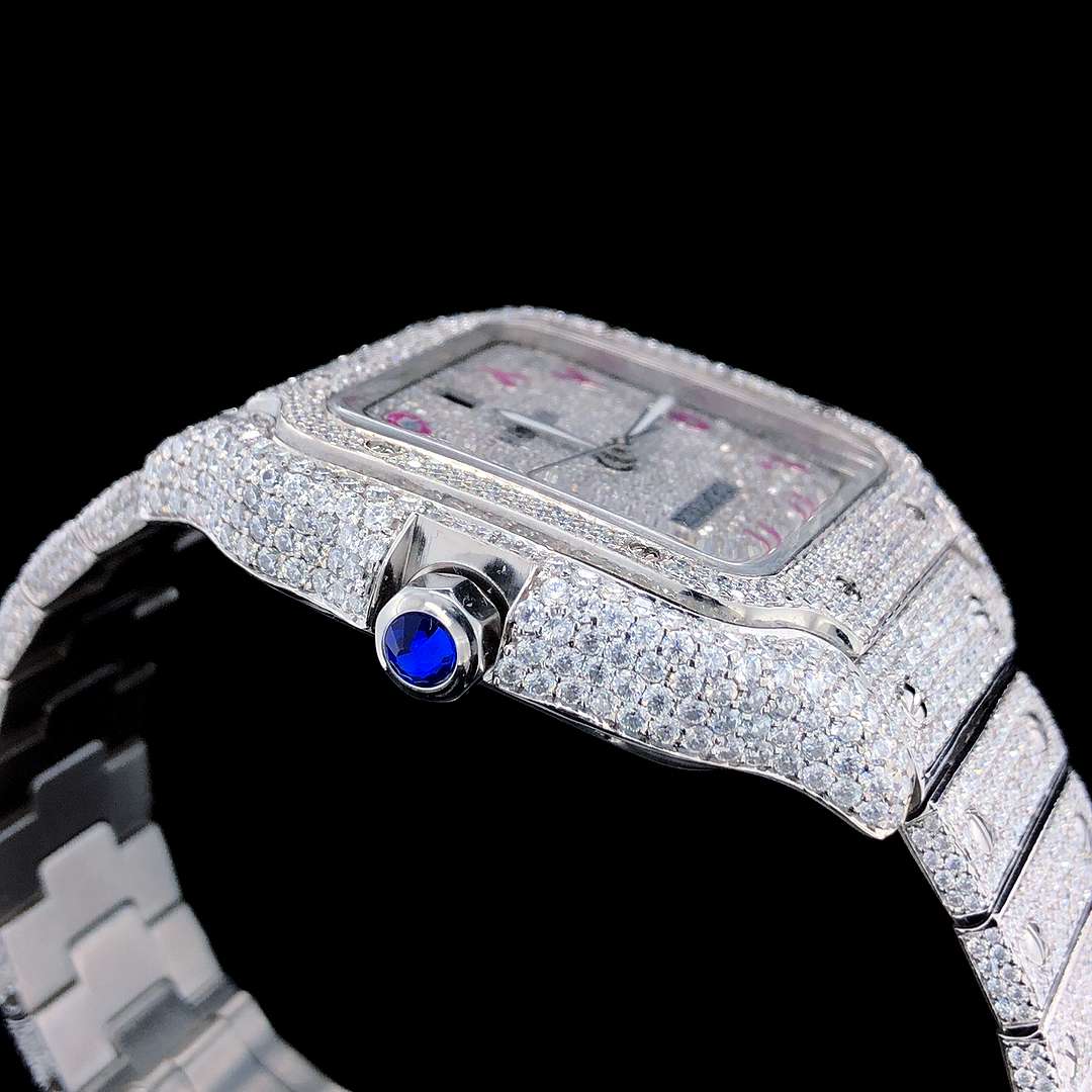 Iced Out Hip Hop VVS Diamond Men's Watch | Stainless Steel, White Gold Plated | Perfect Birthday Gift