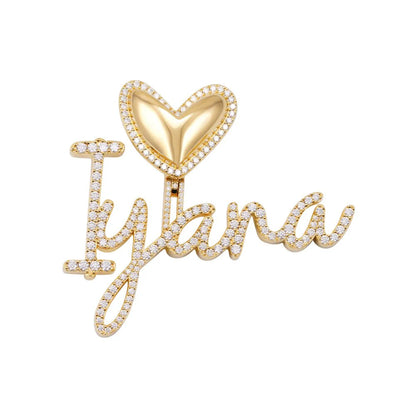 “Iyana” Custom Moissanite Cursive Letters Pendant – Iced Out Diamond-Look Personalized Name Necklace Jewelry for Men & Women