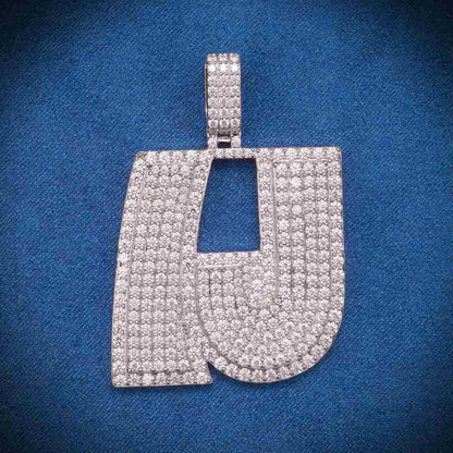 “LJ” Custom Moissanite Pendant – Iced Out Diamond-Look Personalized Hip Hop Necklace Jewelry for Men & Women