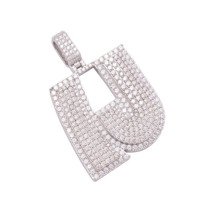 “LJ” Custom Moissanite Pendant – Iced Out Diamond-Look Personalized Hip Hop Necklace Jewelry for Men & Women