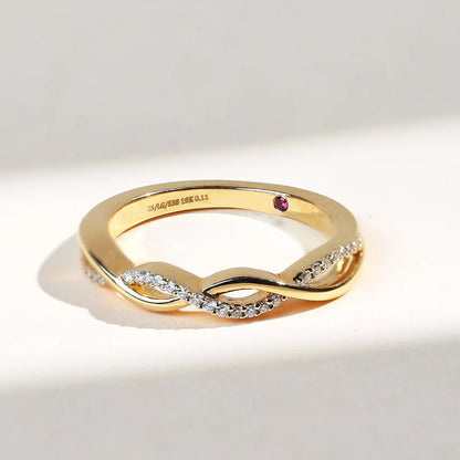 Twisted Moissanite or Lab-Grown Diamond Infinity Wedding Band – 925 Sterling Silver Braided Stackable Ring for Women | Elegant Symbolic Promise Ring