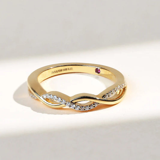 Twisted Moissanite or Lab-Grown Diamond Infinity Wedding Band – 925 Sterling Silver Braided Stackable Ring for Women | Elegant Symbolic Promise Ring