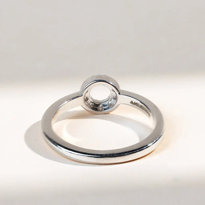 Minimalist Moissanite or CZ Promise Ring – 925 Sterling Silver Round Geometric Circle Ring | Simple Stackable Gift Ring for Her