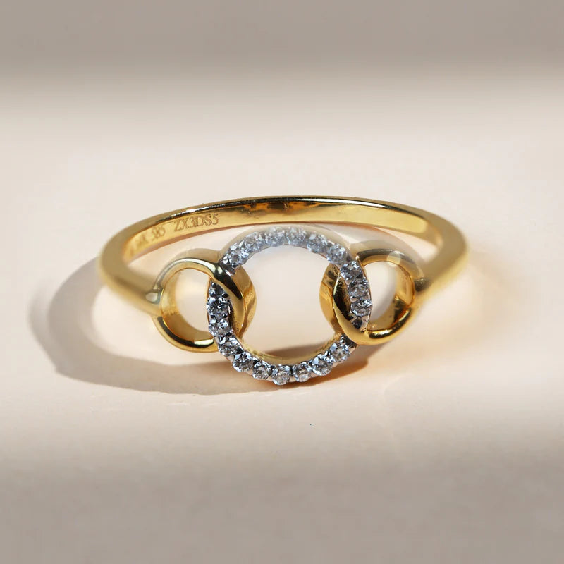 Open Circle Moissanite or Natural Diamond Ring – 925 Sterling Silver Minimalist Stackable Link Ring | Promise or Anniversary Gift for Her