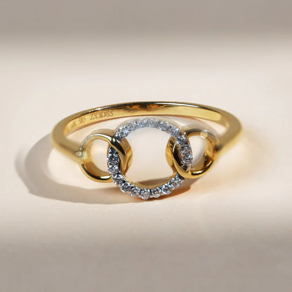 Open Circle Moissanite or Natural Diamond Ring – 925 Sterling Silver Minimalist Stackable Link Ring | Promise or Anniversary Gift for Her