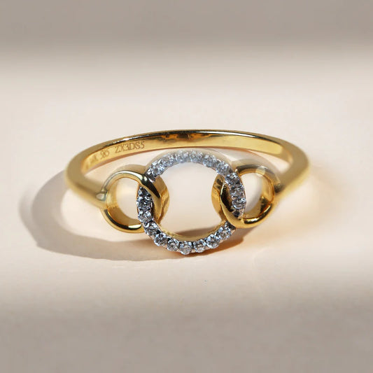 Open Circle Moissanite or Natural Diamond Ring – 925 Sterling Silver Minimalist Stackable Link Ring | Promise or Anniversary Gift for Her
