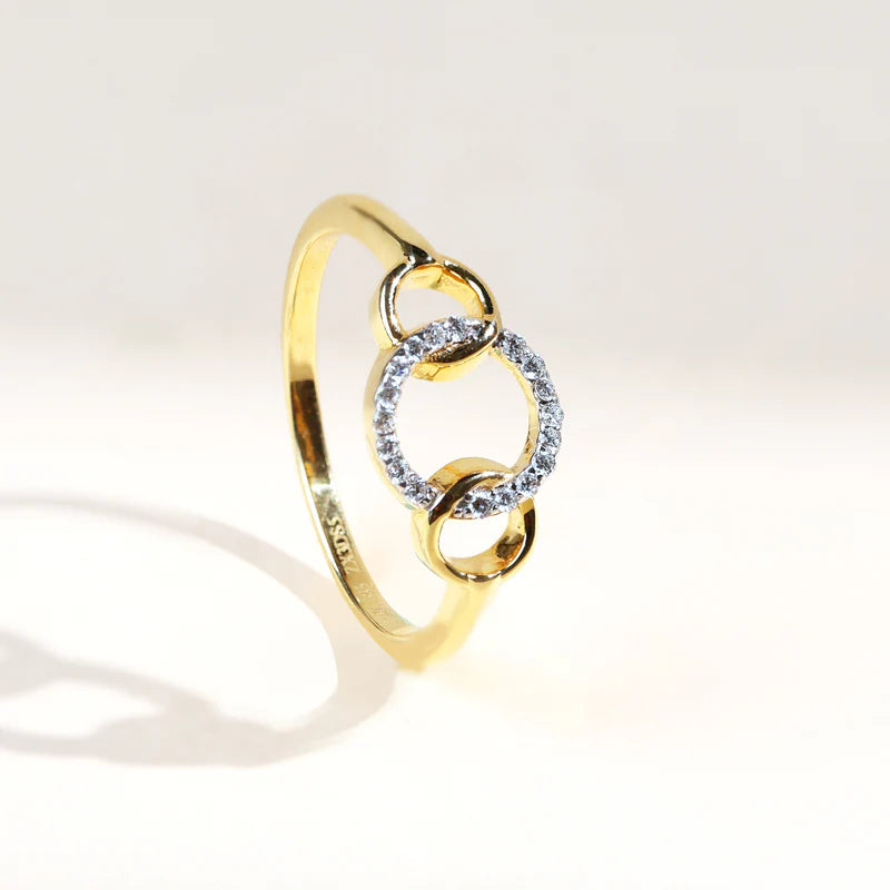 Open Circle Moissanite or Natural Diamond Ring – 925 Sterling Silver Minimalist Stackable Link Ring | Promise or Anniversary Gift for Her