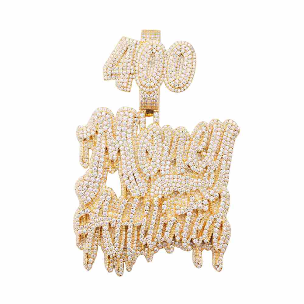 “MONEY ATTITUDE” Custom Moissanite Pendant – Iced Out Diamond-Look Personalized Hip Hop Necklace Jewelry for Men & Women