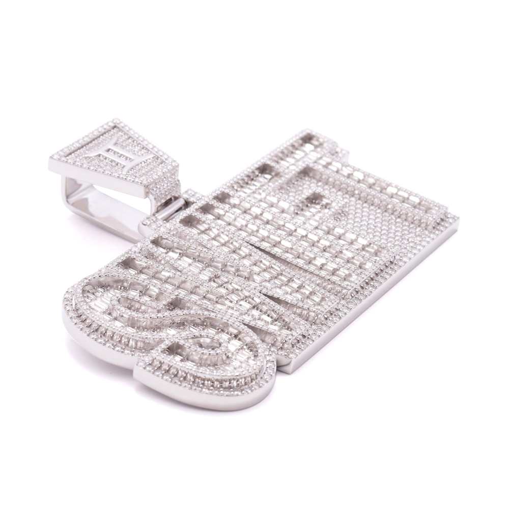 “SWIFT” Custom Moissanite Pendant – Iced Out Diamond-Look Personalized Hip Hop Necklace Jewelry for Men & Women