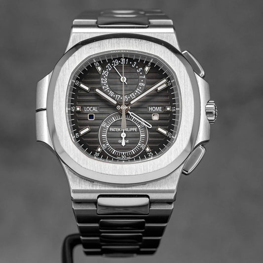 "Pat Philippe Nautilus 5990/1A 40.5mm Black Dial Travel Time Chronograph Watch – Swiss ETA Automatic Movement 1:1 Super Clone Luxury Replica"