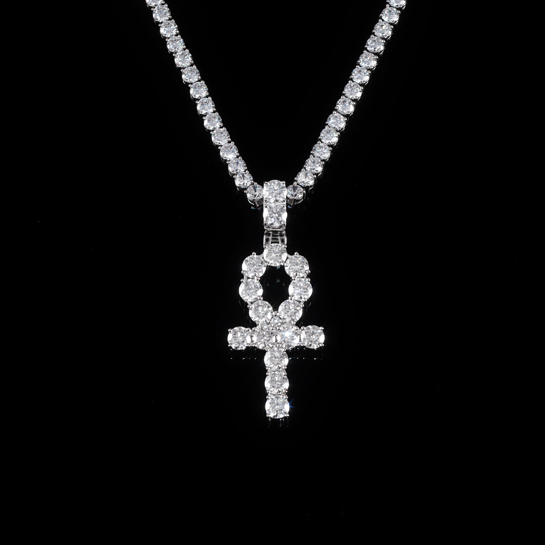 IC Lavish VVS Moissanite 925 Sterling Silver Ankh Pendant Hip Hop MW_P1007