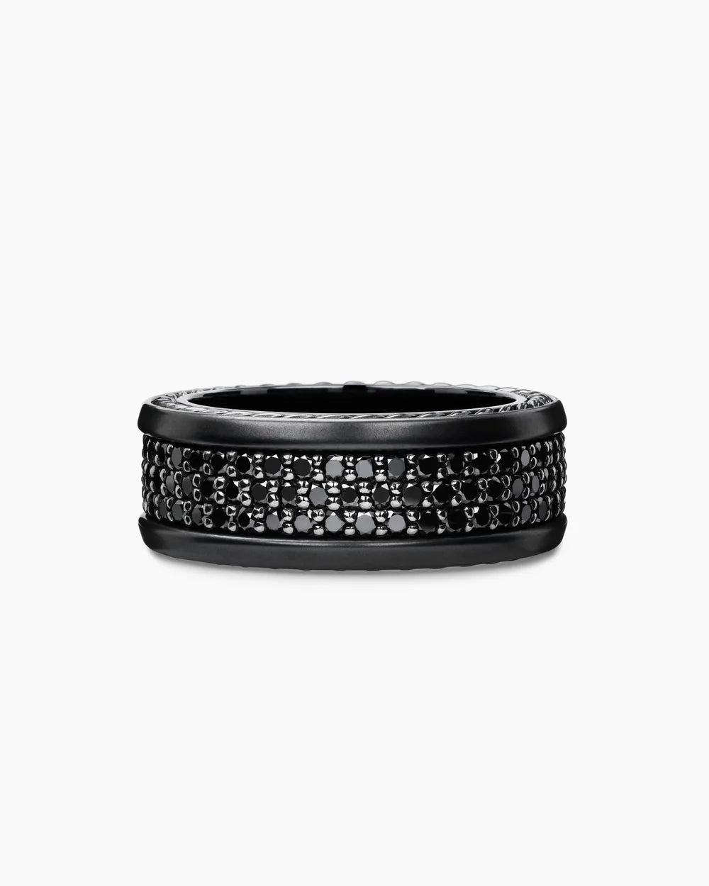 2.10Ct Round Cut Moissanite Full Eternity Ring – 14K & 18K Black Gold Over Men’s Wedding Band, Promise Ring, Lab-Created Diamond Look