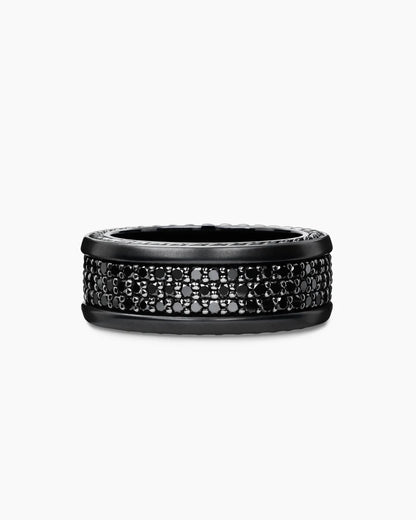 2.10Ct Round Cut Moissanite Full Eternity Ring – 14K & 18K Black Gold Over Men’s Wedding Band, Promise Ring, Lab-Created Diamond Look
