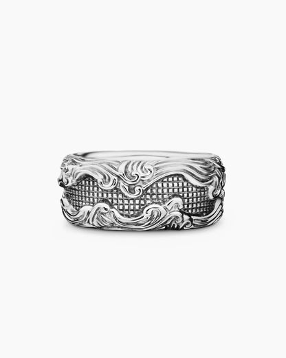 Silver Poseidon Moissanite Ring – 925 Sterling Greek God Ring | Mythology Jewelry Gift for Husband, Boyfriend, or Best FriendW
