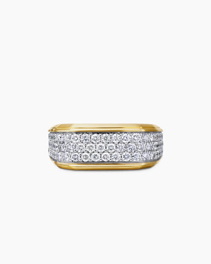 Moissanite Men’s Wedding Band | Gold Diamond Ring for Husband or Dad | Groom Ring | Unique Solid Gold Men’s Ring