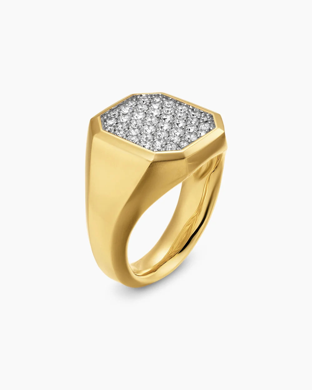 Moissanite Men's Diamond Signet Ring – Pinky, Wedding, or Engagement Ring in Gold-Plated 925 Sterling Silver | Luxury Gift for Him
