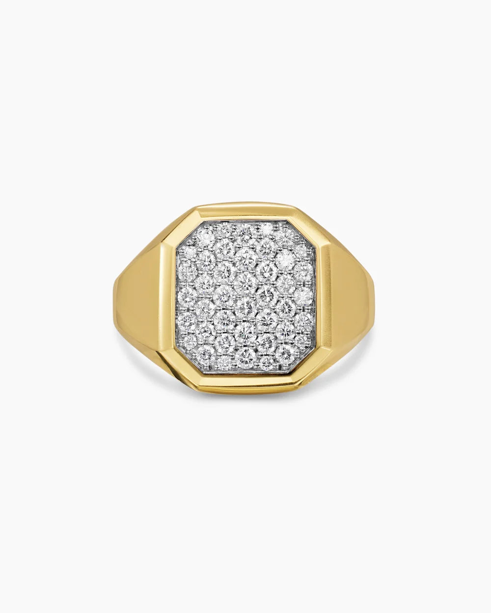 Moissanite Men's Diamond Signet Ring – Pinky, Wedding, or Engagement Ring in Gold-Plated 925 Sterling Silver | Luxury Gift for Him