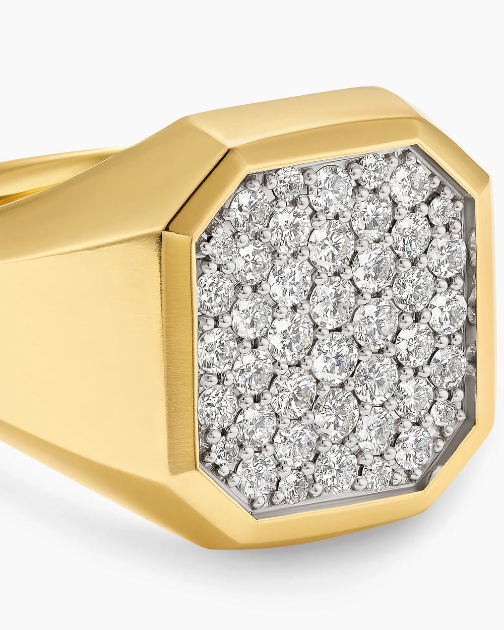 Moissanite Men's Diamond Signet Ring – Pinky, Wedding, or Engagement Ring in Gold-Plated 925 Sterling Silver | Luxury Gift for Him