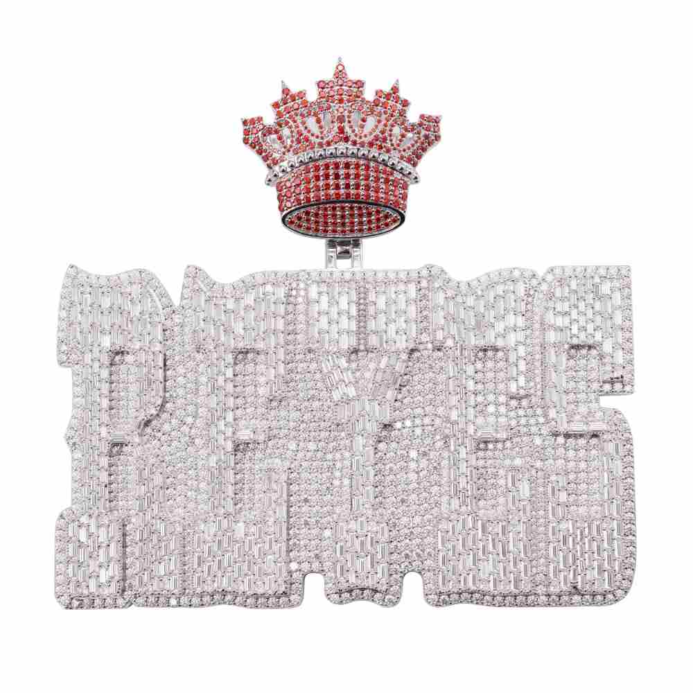 "‘REYES’ Custom Moissanite Pendant – Iced Out Diamond-Look Personalized Hip Hop Necklace Jewelry"