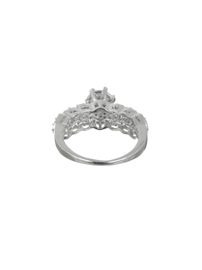 "Priyaasi Artificial Solitaire Ring for Women | Silver-Plated American Diamond Adjustable Finger Ring"