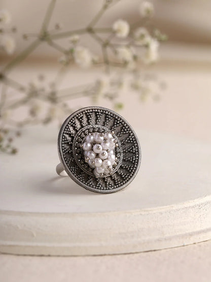 "Artificial Oxidized Tribal Ring for Women | Priyaasi Ethnic Adjustable Finger Ring – Traditional Jewelry"