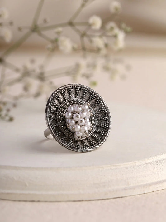 "Artificial Oxidized Tribal Ring for Women | Priyaasi Ethnic Adjustable Finger Ring – Traditional Jewelry"