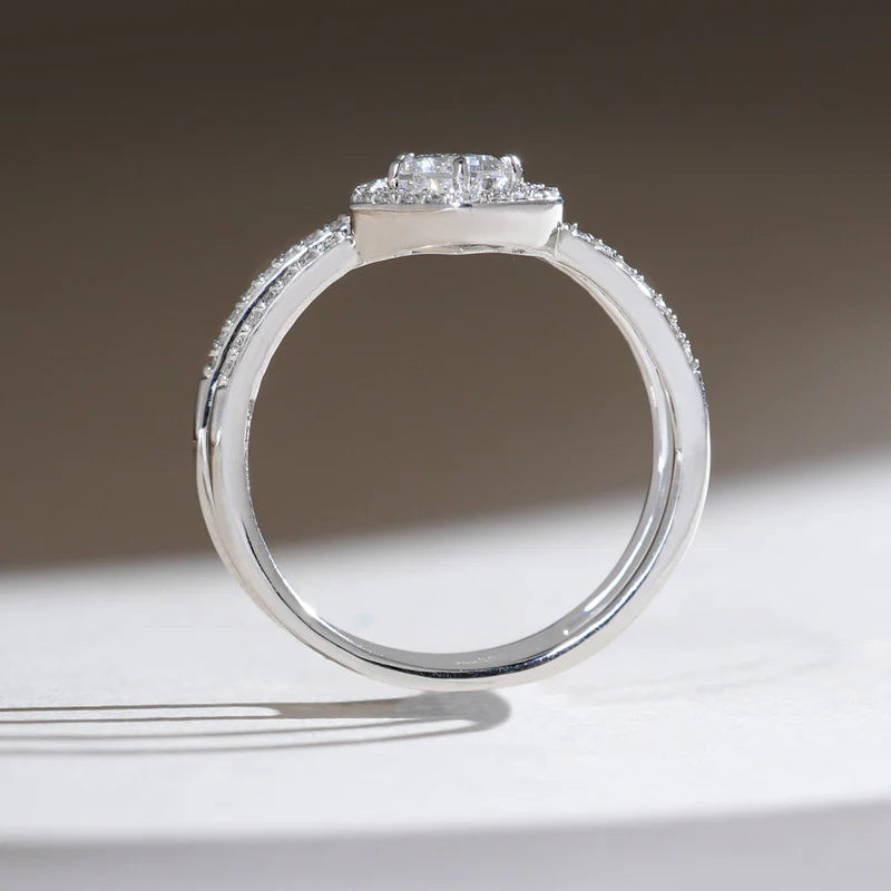 2 Carat Marquise Moissanite Engagement Ring – Victorian Style 925 Sterling Silver Lab-Grown Diamond Look Ring for Women