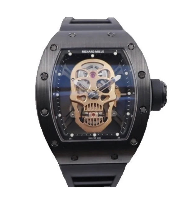 "Richa Mille RM052 Skull 43mm Forged Carbon Men’s Watch – Swiss ETA Manual Movement 1:1 Super Clone Luxury Replica"