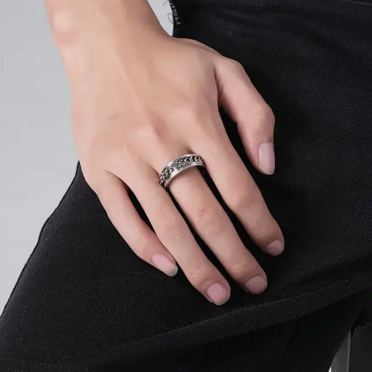 "Artificial Runic Silver Band Ring for Women | Stylish Adjustable Silver-Plated Fashion Jewelry"