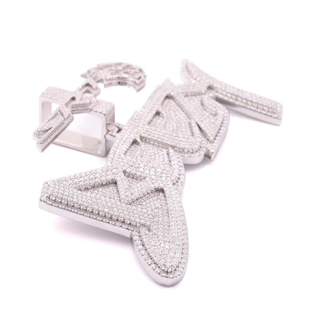 “SRT Breezy” Custom Moissanite Pendant – Iced Out Diamond-Look Personalized Hip Hop Necklace Jewelry