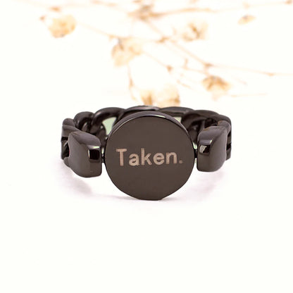 "Artificial Happily Taken Secret Flip Ring for Women | Adjustable Gold-Plated Fashion Jewelry"