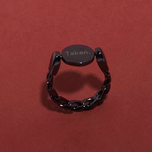 "Artificial Happily Taken Secret Flip Ring for Women | Adjustable Gold-Plated Fashion Jewelry"
