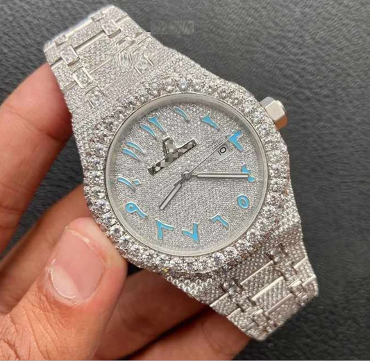 MW Lavish Arabic Dial VVS Moissanite Watch Iced Out Hip Hop Watch MW_AP1029