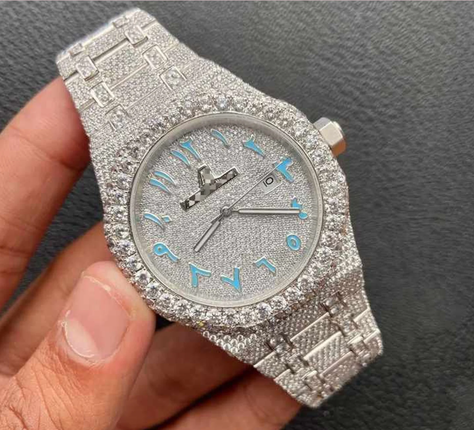 MW Lavish Arabic Dial VVS Moissanite Watch Iced Out Hip Hop Watch MW_AP1029