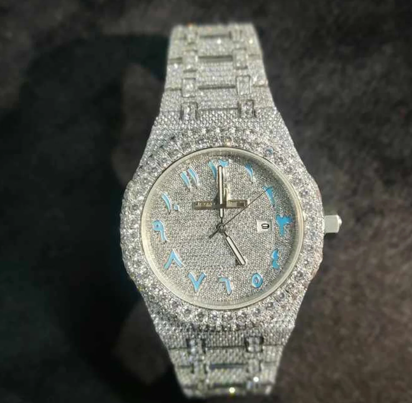 MW Lavish Arabic Dial VVS Moissanite Watch Iced Out Hip Hop Watch MW_AP1029