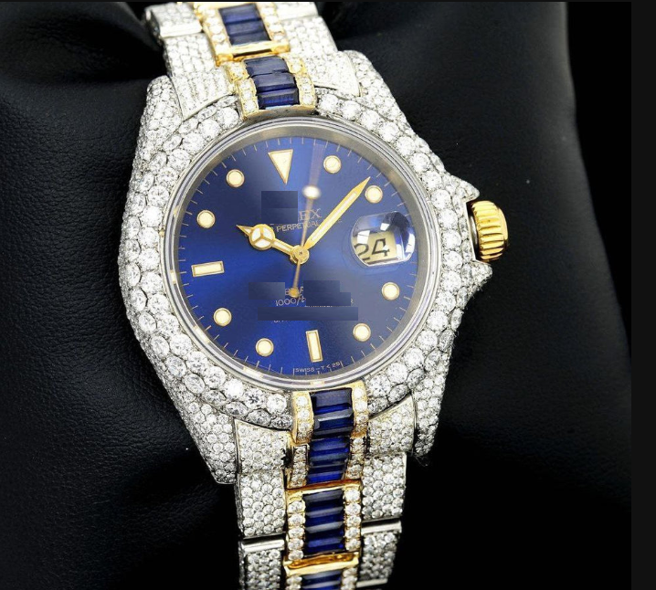 MW VVS Moissanite Round Dial  Iced Out Stainless Steel  Diamond Hip Hop Bust Down Watch  Studded Watch Automatic Movement Watch Fully Iced out Watch MW_R1030