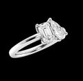 "Toi et Moi Moissanite Ring for Women – Pure 925 Sterling Silver Double Stone Diamond-Look Engagement Ring