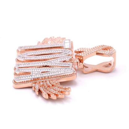 “TOYA” Custom Baguette Moissanite Pendant – Iced Out Personalized Name Necklace in Yellow Gold, Rose Gold, White Gold, or 925 Silver