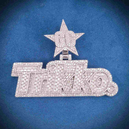 ‘TRIKKO’ Custom Moissanite Pendant – Iced Out Diamond-Look Personalized Hip Hop Necklace Jewelry"