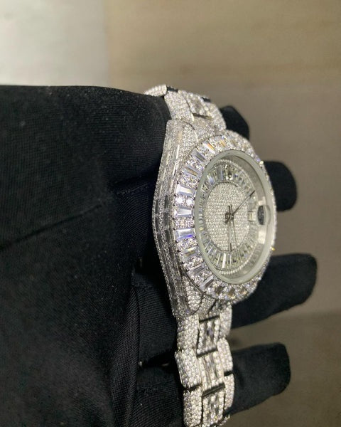 MW  Luxury Watch Roman Dial Moissanite Iced Out Hip Hop Bust Down Watch  Studded Movement Watch Fully Iced out Watch MW_R1037