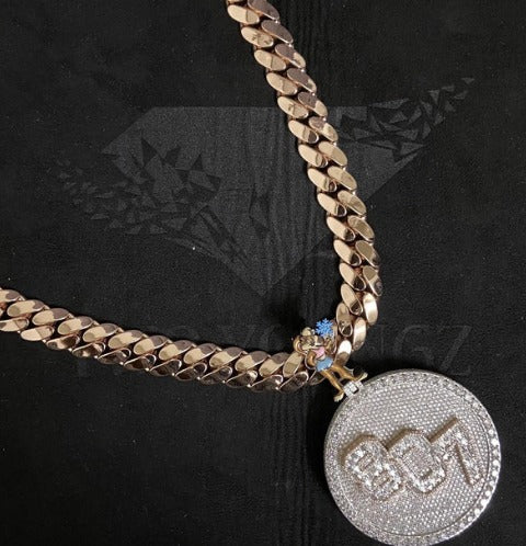 15mm Miami Cuban Link Chain, Iced Lock Box, Men/Women Chain, Cuban Necklace, Available in 925 Sterling Silver/10k Solid Gold