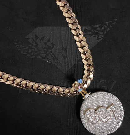 15mm Miami Cuban Link Chain, Iced Lock Box, Men/Women Chain, Cuban Necklace, Available in 925 Sterling Silver/10k Solid Gold