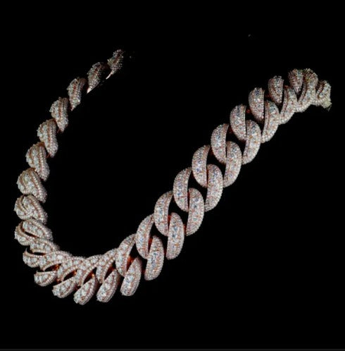 30mm Iced Out Cuban Link Chain – Mixed Cut VVS1 Moissanite Diamonds | Heavy 925 Silver